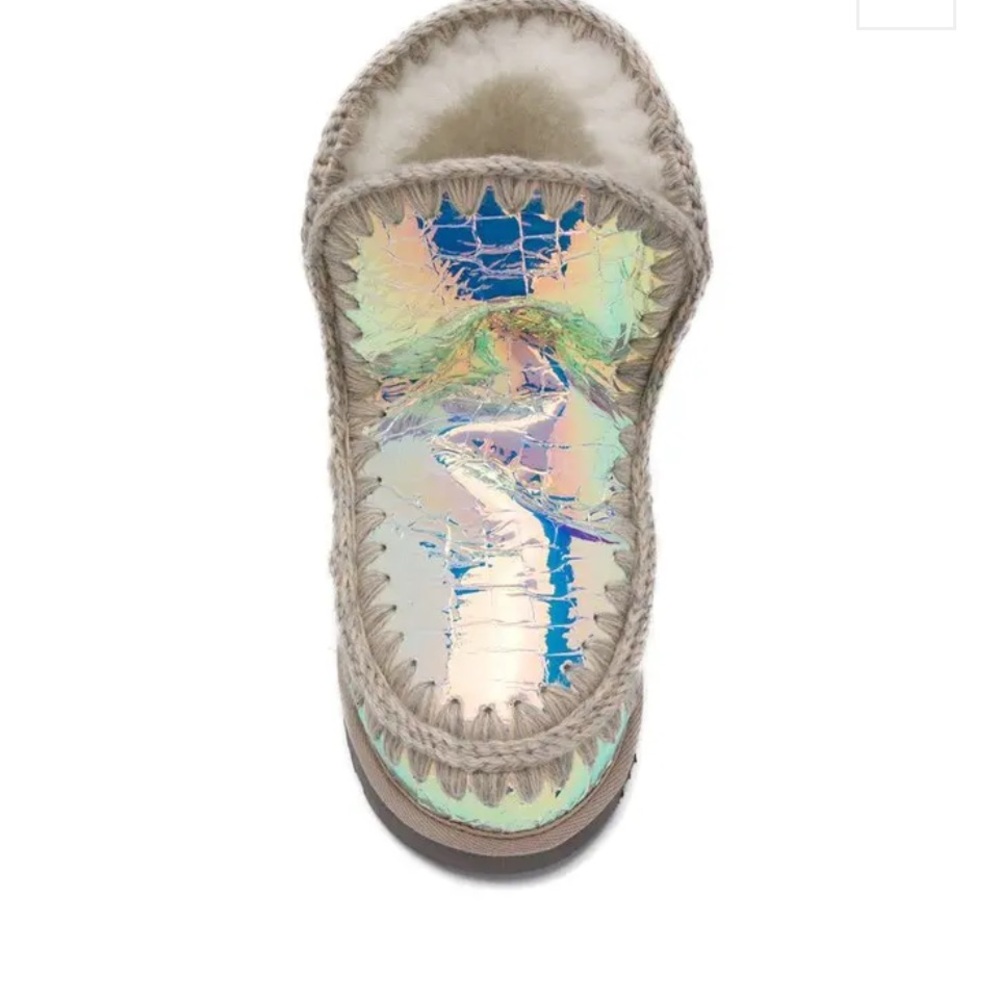 Mou Eskimo Iridescent Leather Shearling Lined Boots - Picture 5 of 12